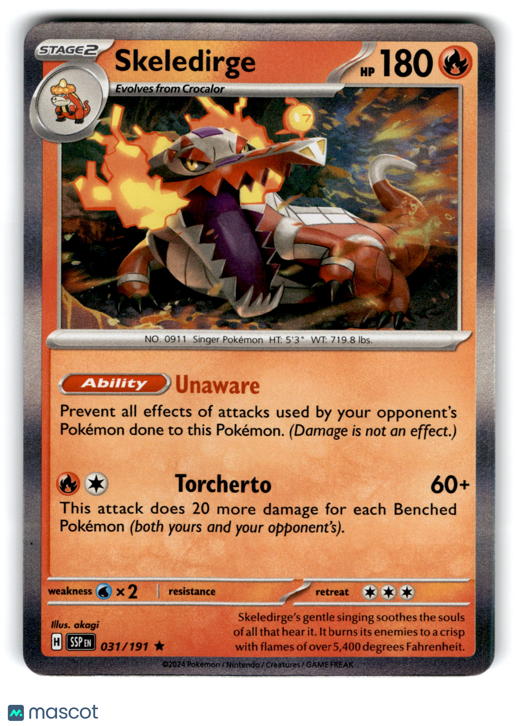 2024 Pokemon Skeledirge #31/191