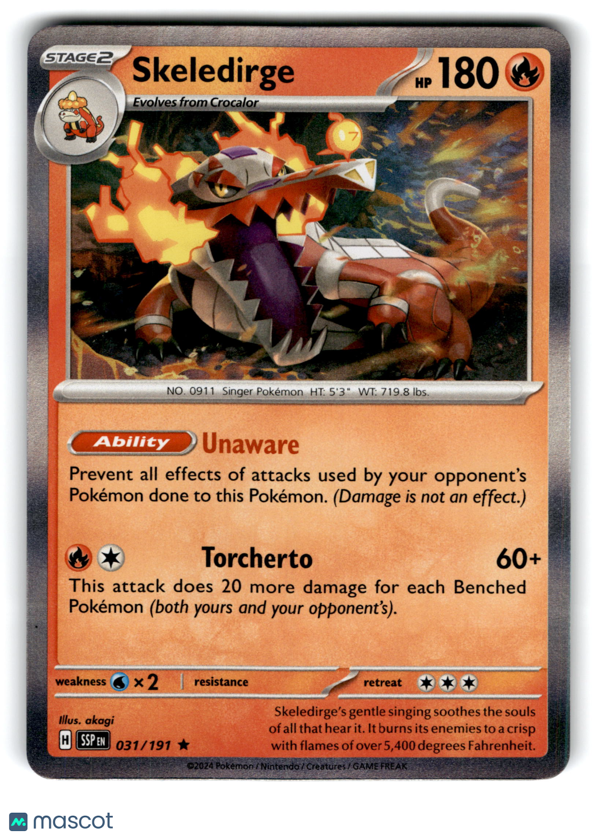 2024 Pokemon Skeledirge #31/191