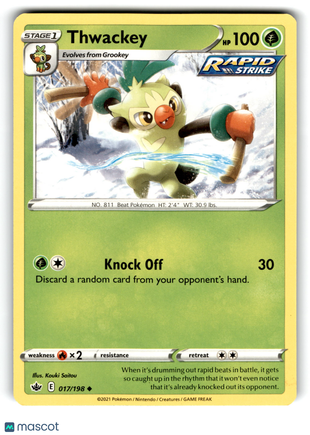 2021 Pokemon Thwackey #17/198
