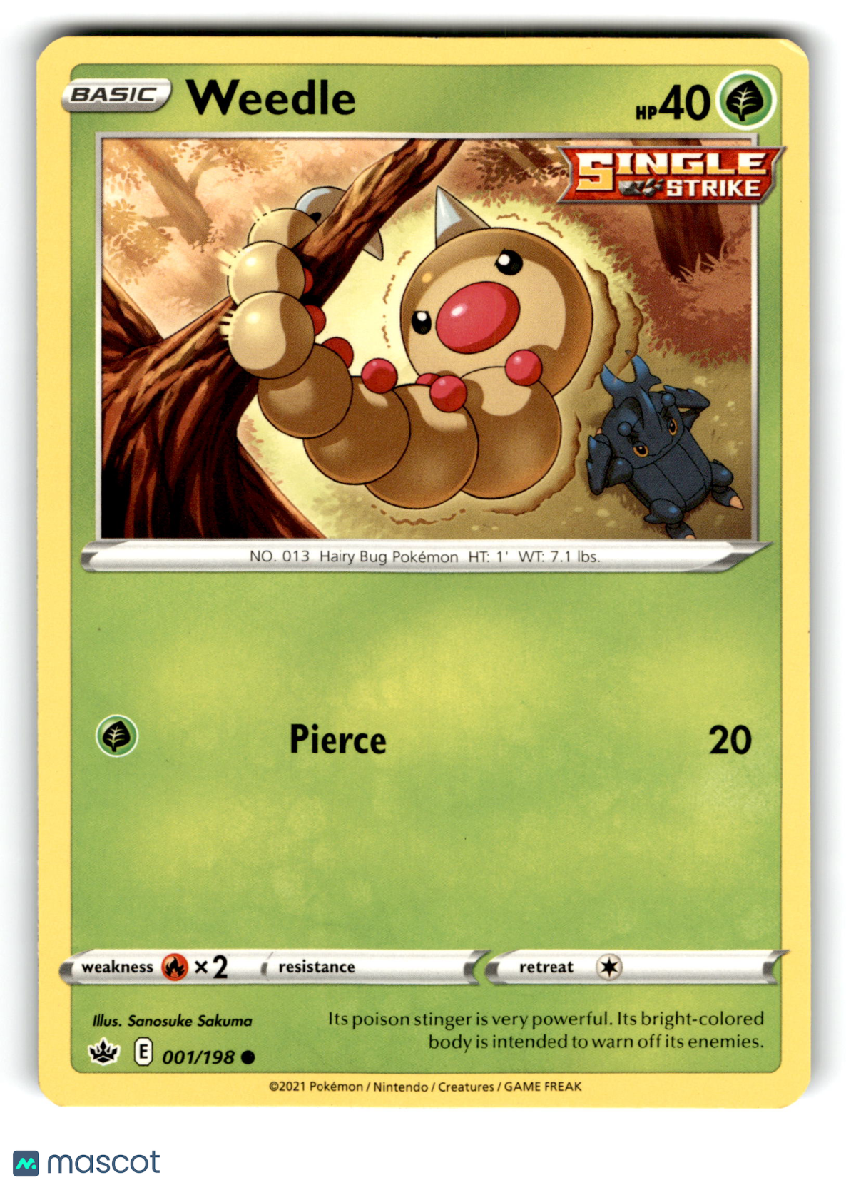 2021 Pokemon Weedle #1/198