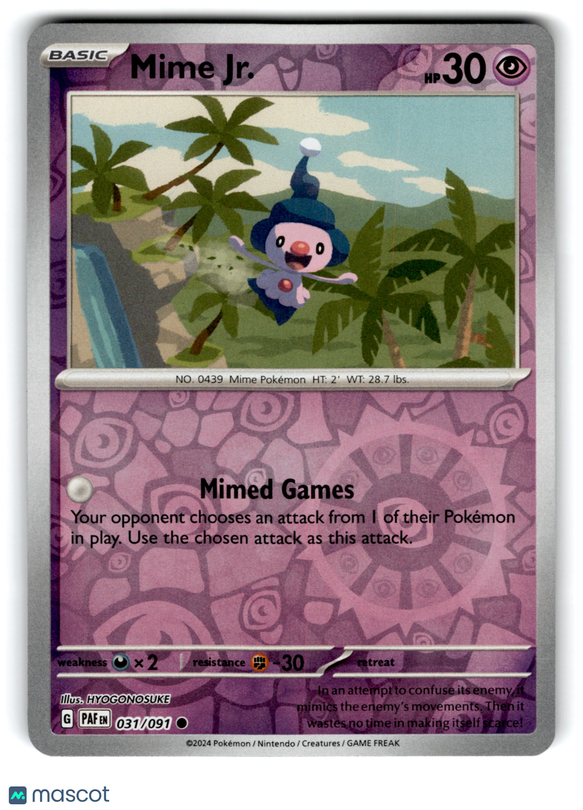 2024 Pokemon Mime JR. #31/91