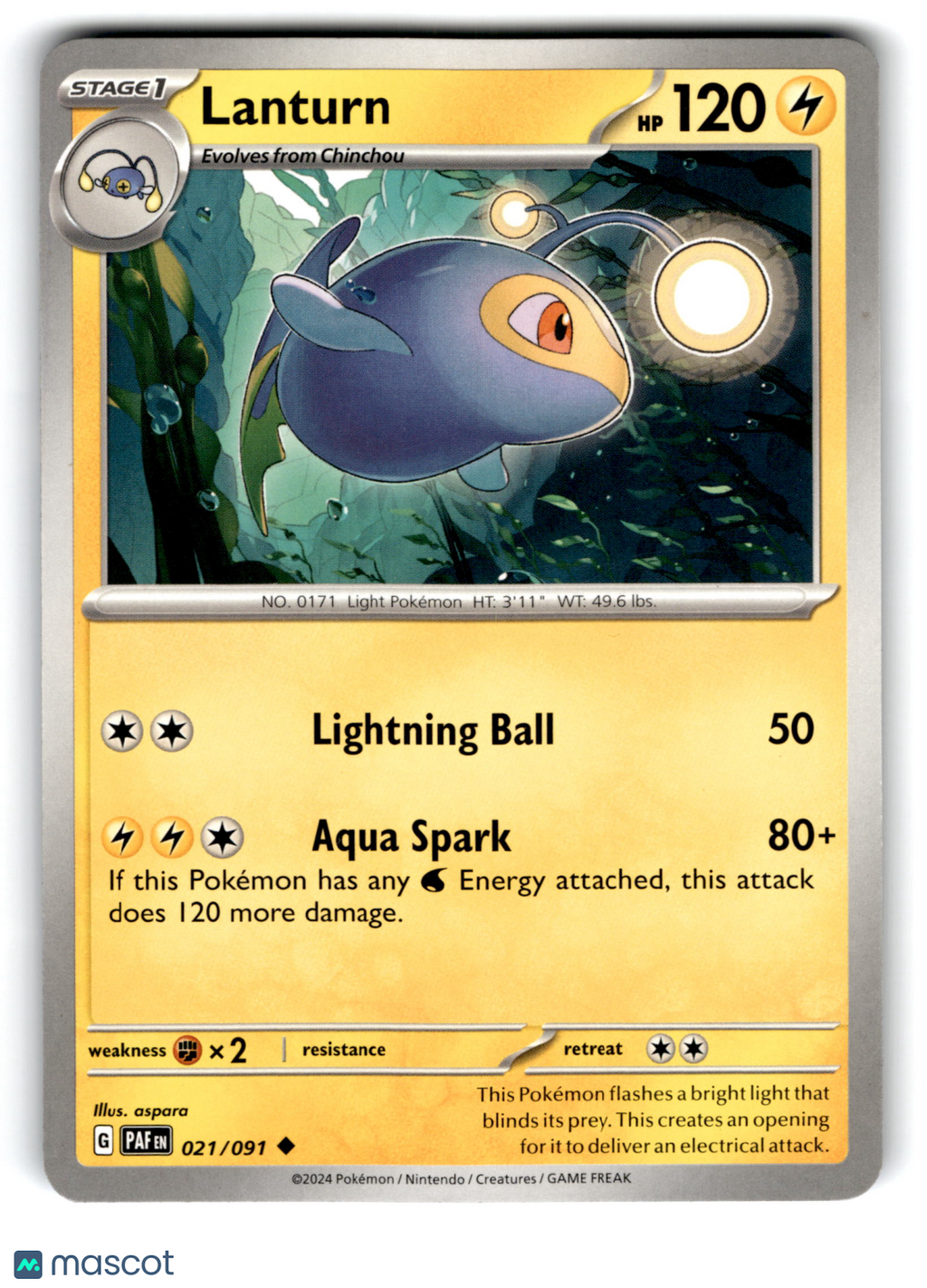 2024 Pokemon Lanturn #21/91