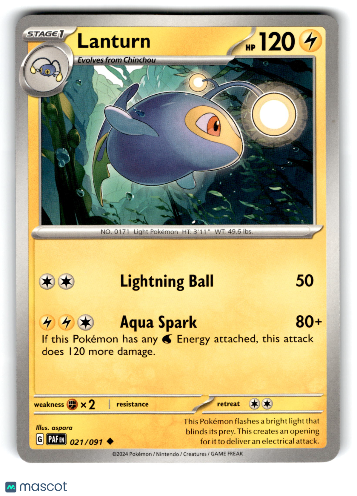 2024 Pokemon Lanturn #21/91