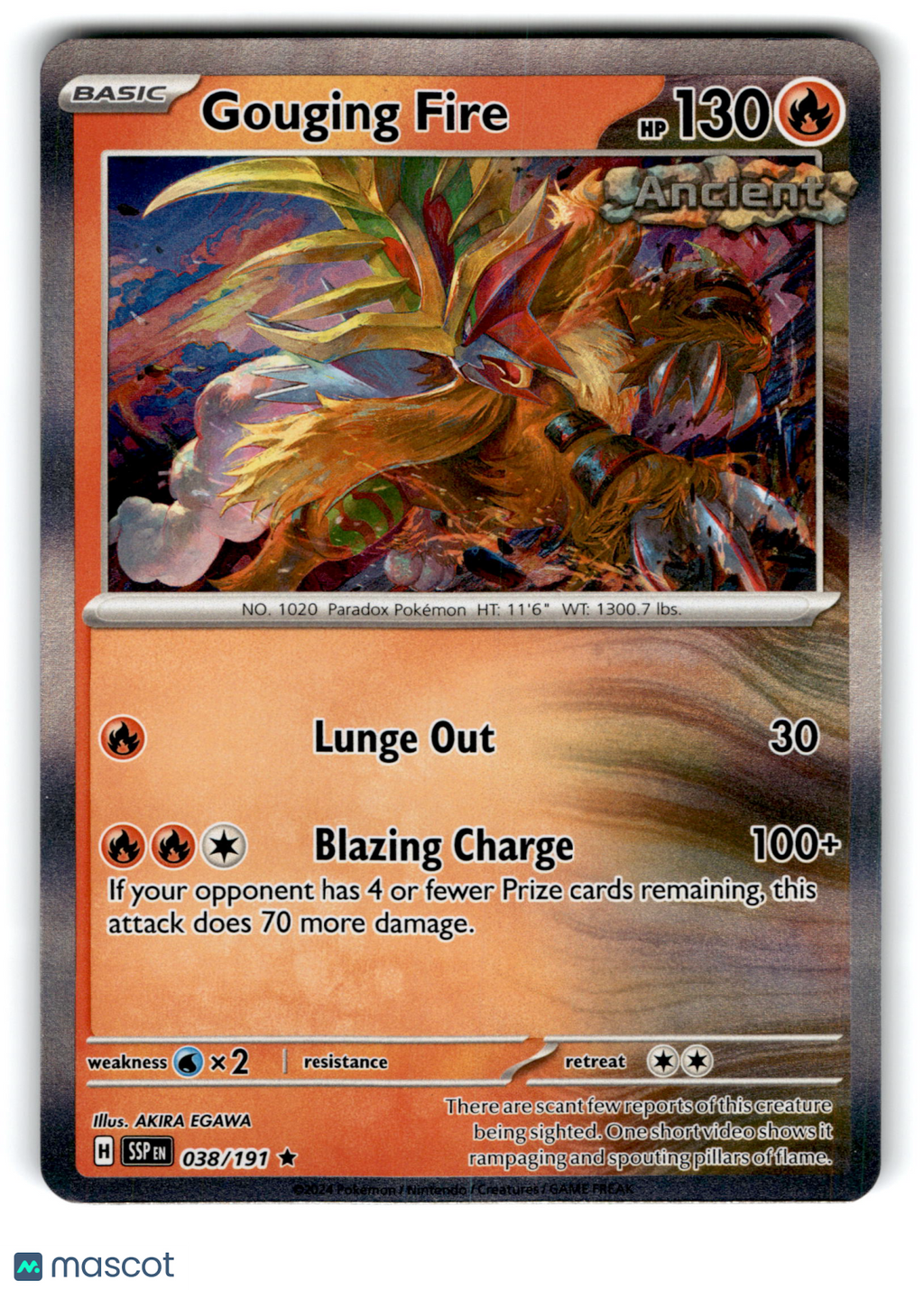 2024 Pokemon Gouging Fire #38/191
