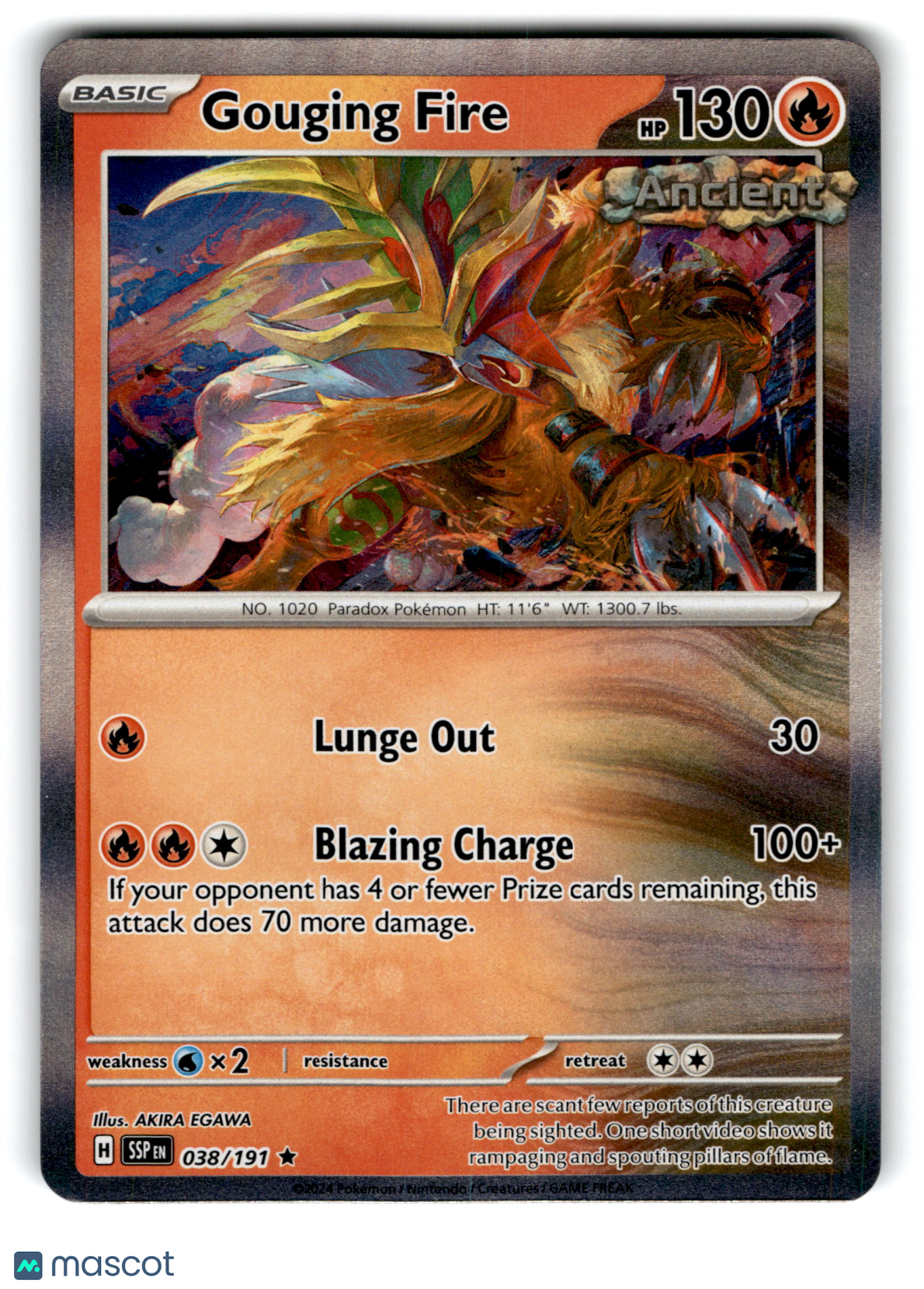2024 Pokemon Gouging Fire #38/191