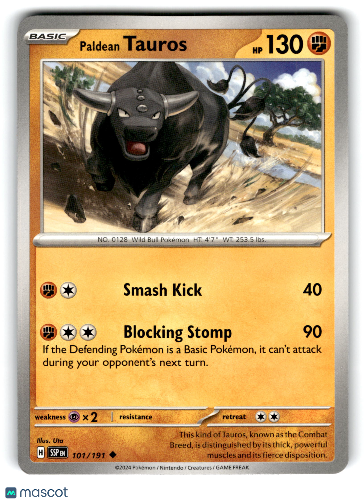 2024 Pokemon Paldean Tauros #101/191