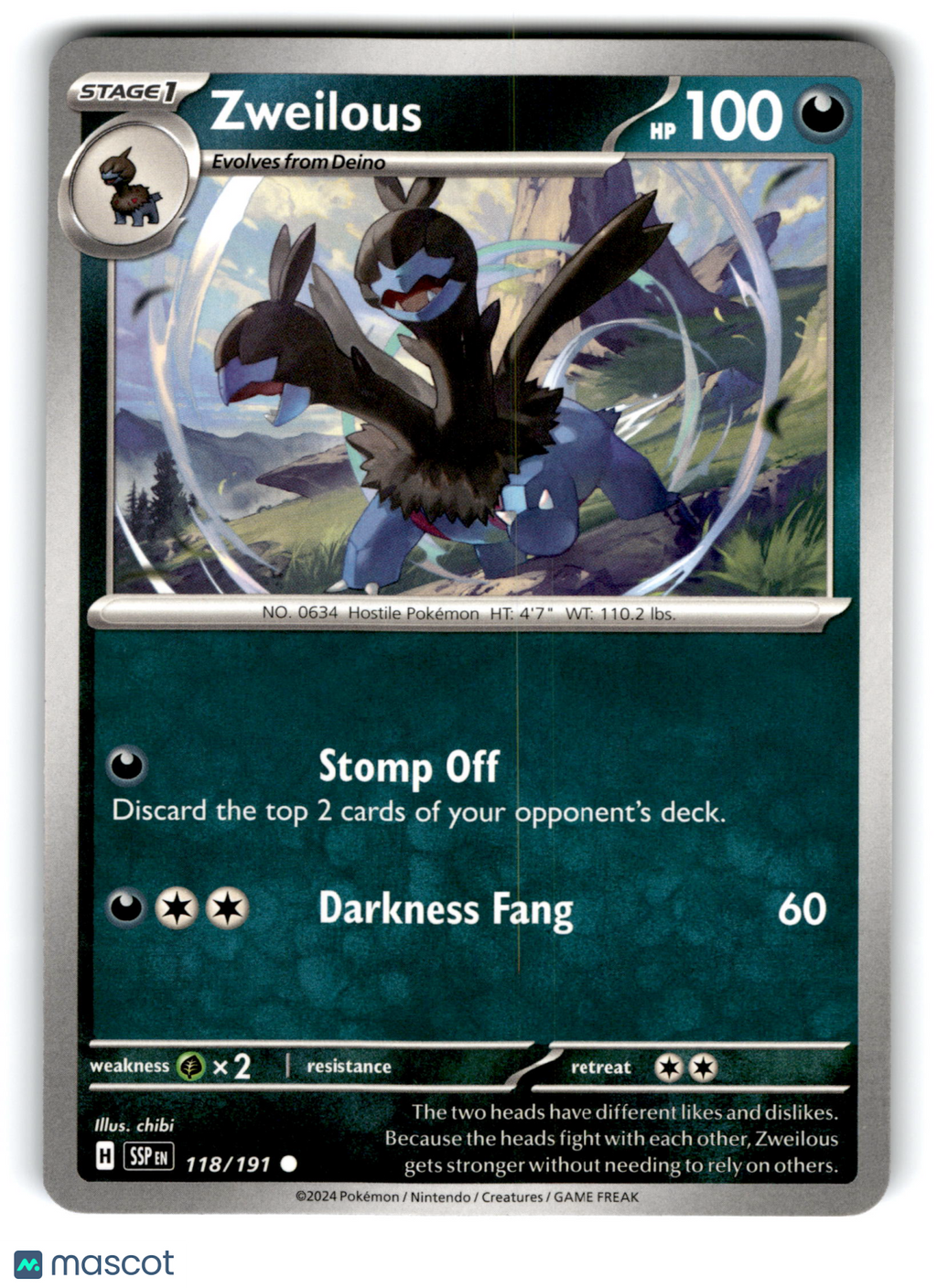 2024 Pokemon Zweilous #118/191
