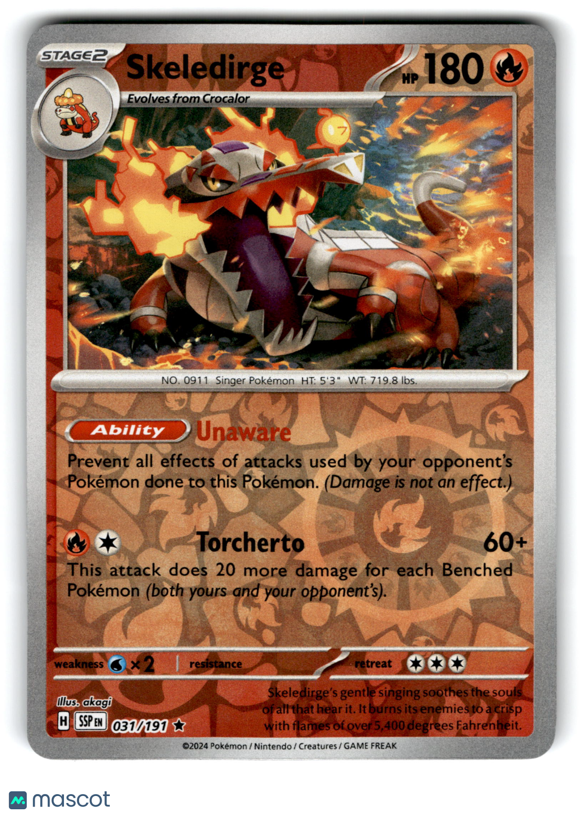 2024 Pokemon Skeledirge #31/191