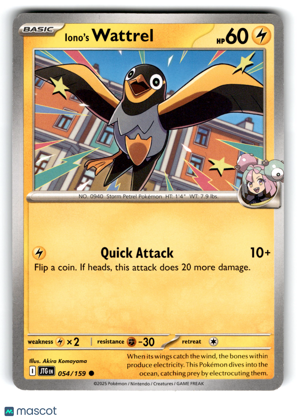 2025 Pokemon Iono's Wattrel #54/159