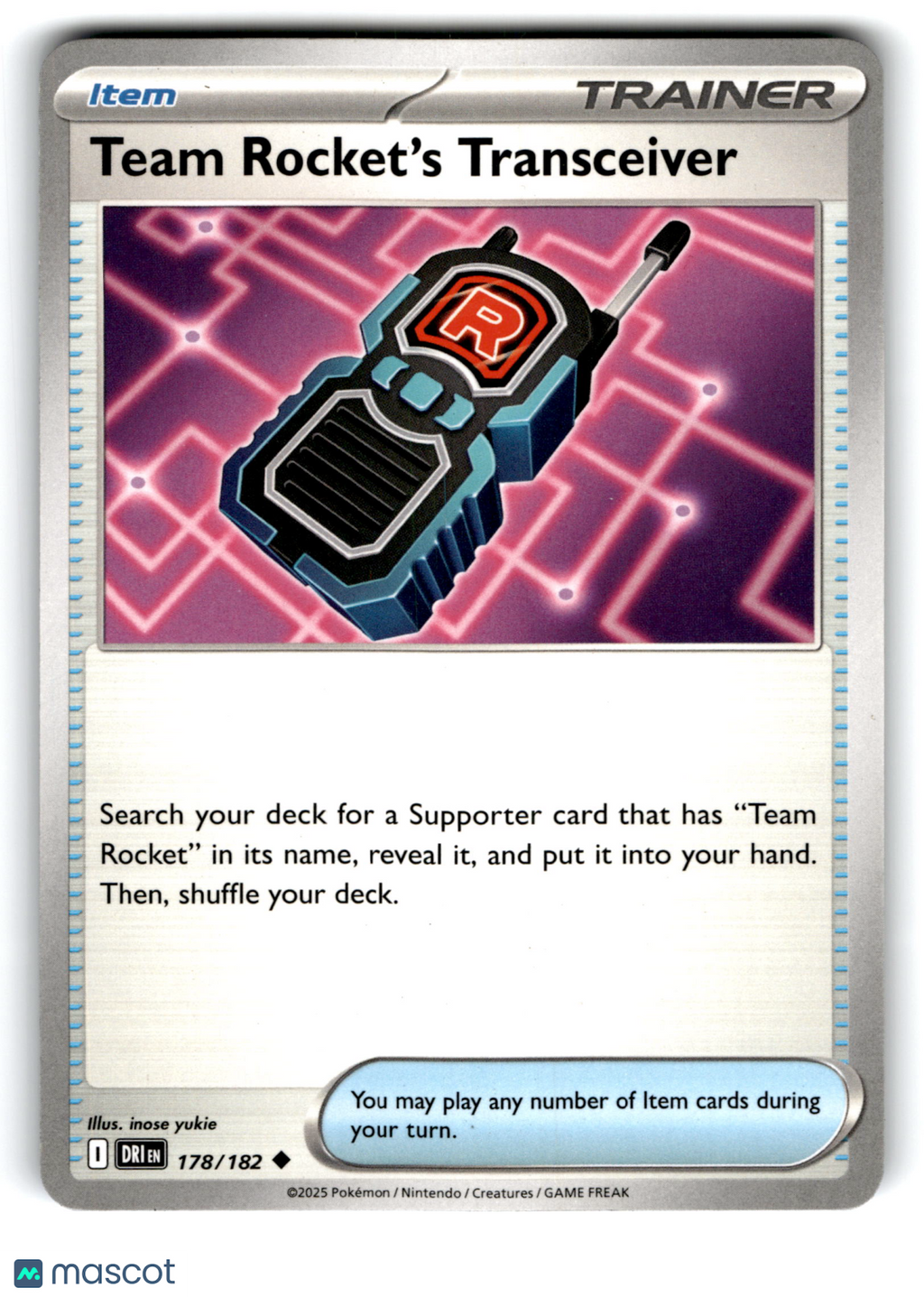2025 Pokemon Team Rocket's Transceiver #178/182