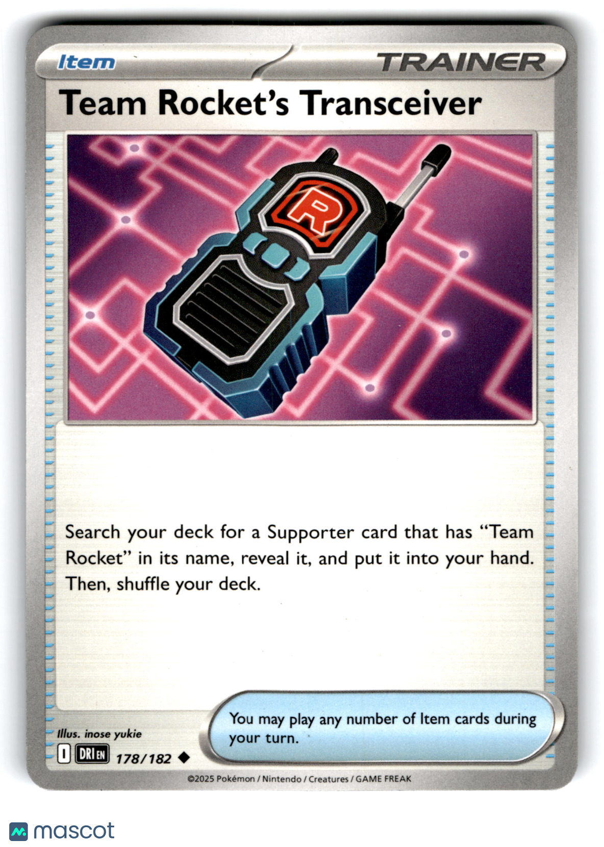 2025 Pokemon Team Rocket's Transceiver #178/182
