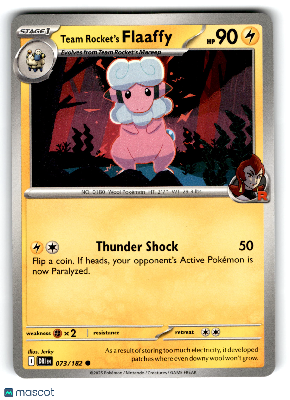 2025 Pokemon Team Rocket's Flaaffy #73/182