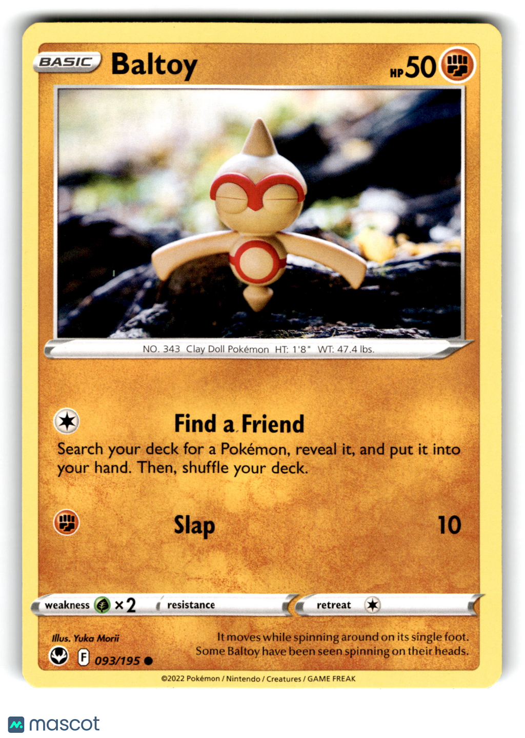 2022 Pokemon Baltoy #93/195