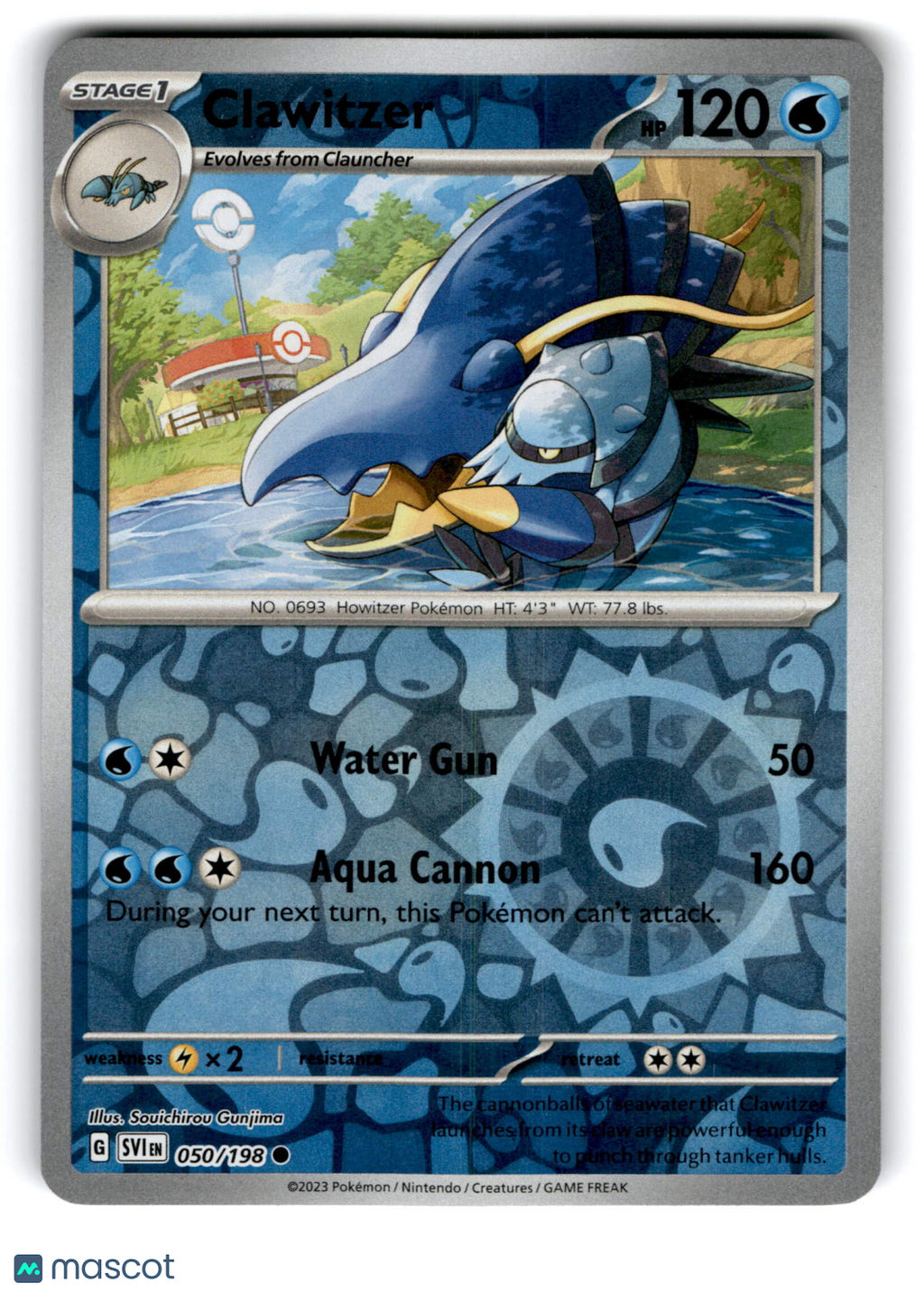 2023 Pokemon Clawitzer #50/198
