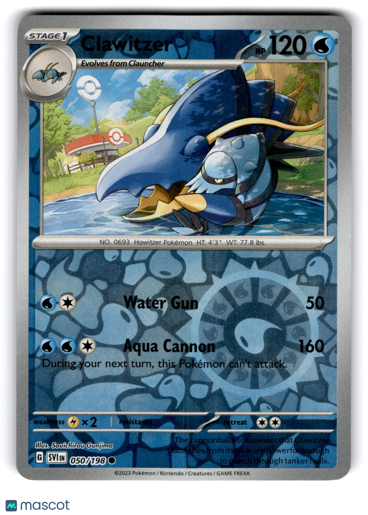 2023 Pokemon Clawitzer #50/198