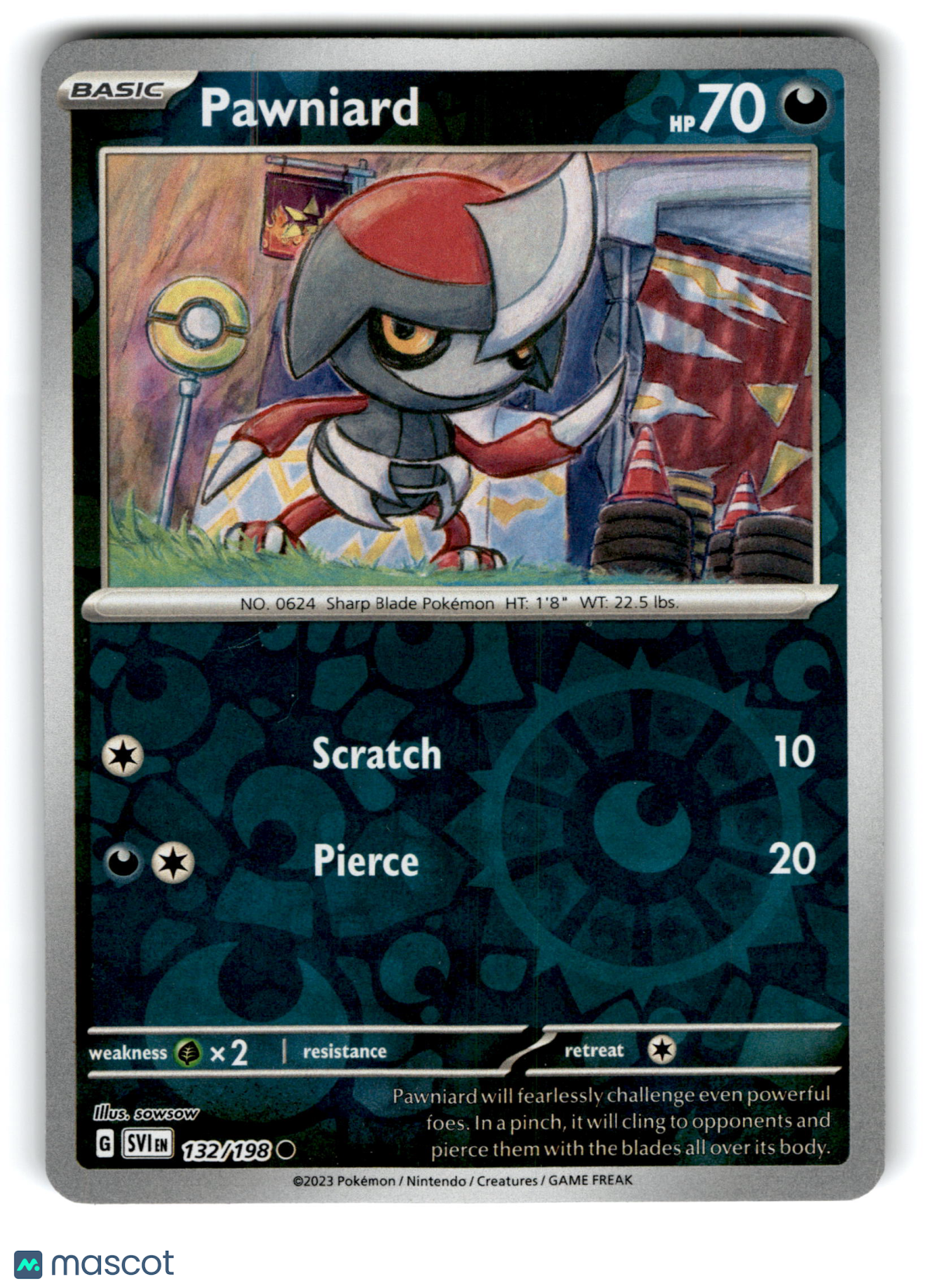 2023 Pokemon Pawniard #132/198
