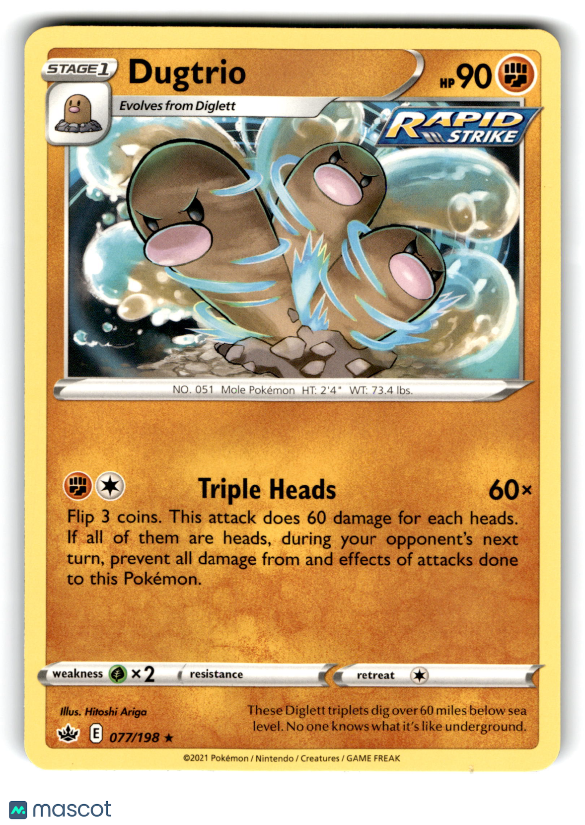 2021 Pokemon Dugtrio #77/198