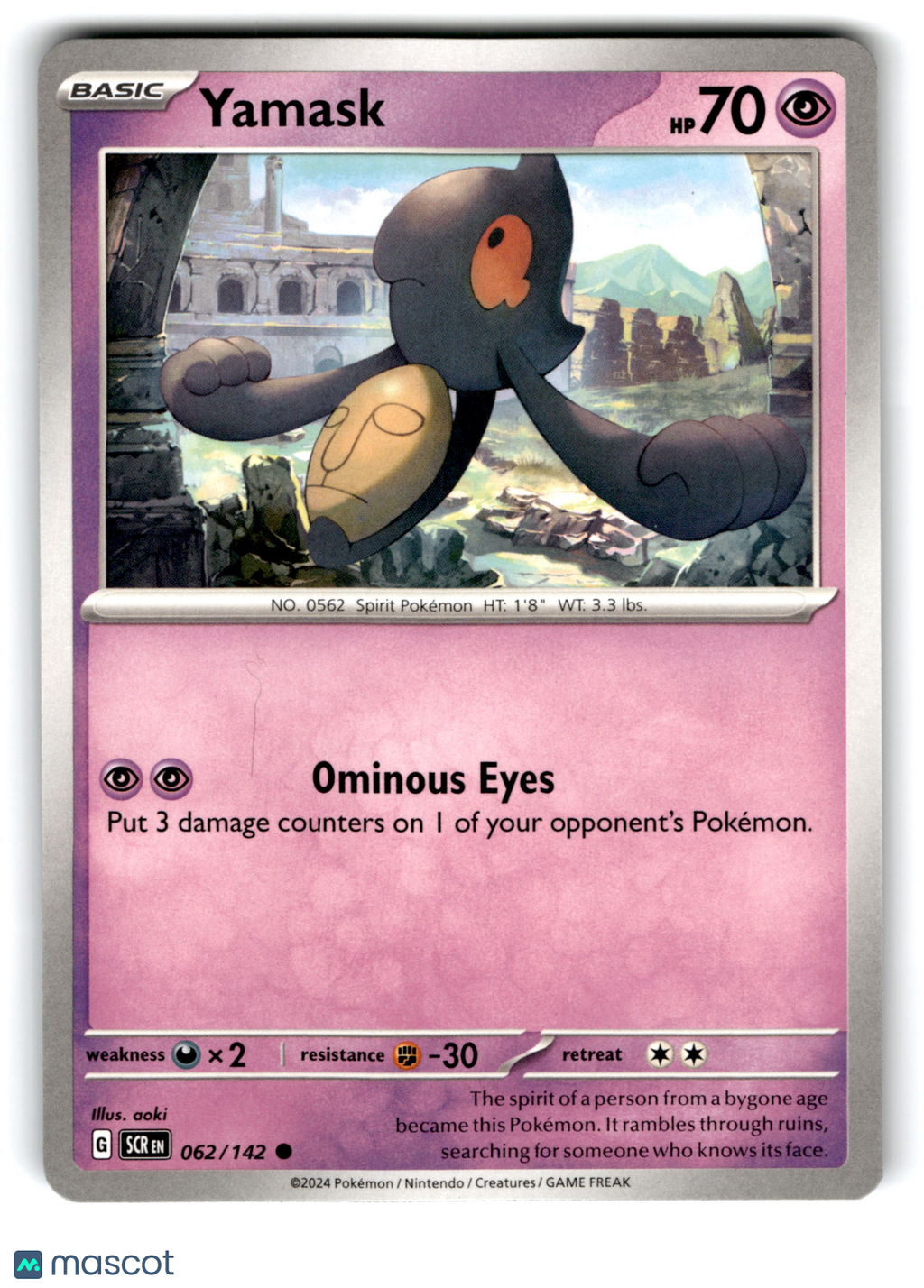 2024 Pokemon Yamask #62/142