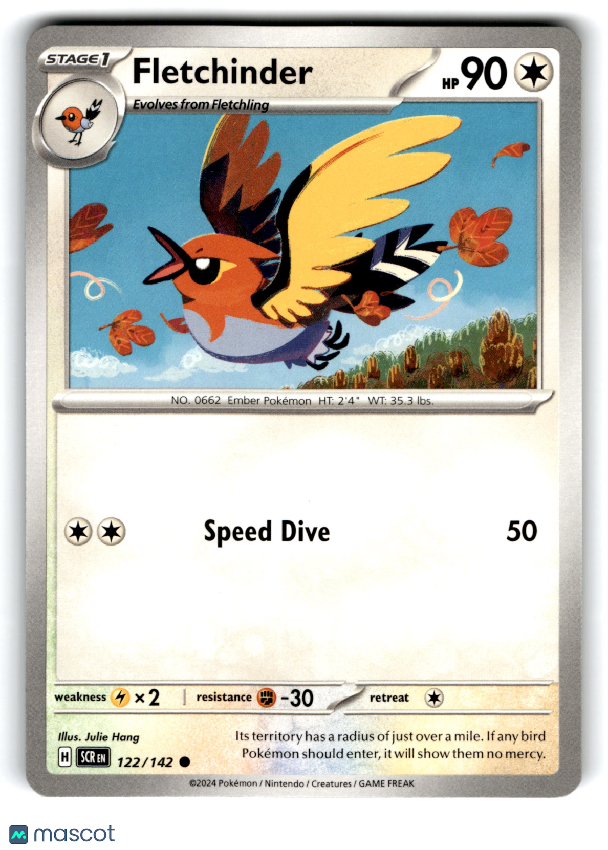 2024 Pokemon Fletchinder #122/142