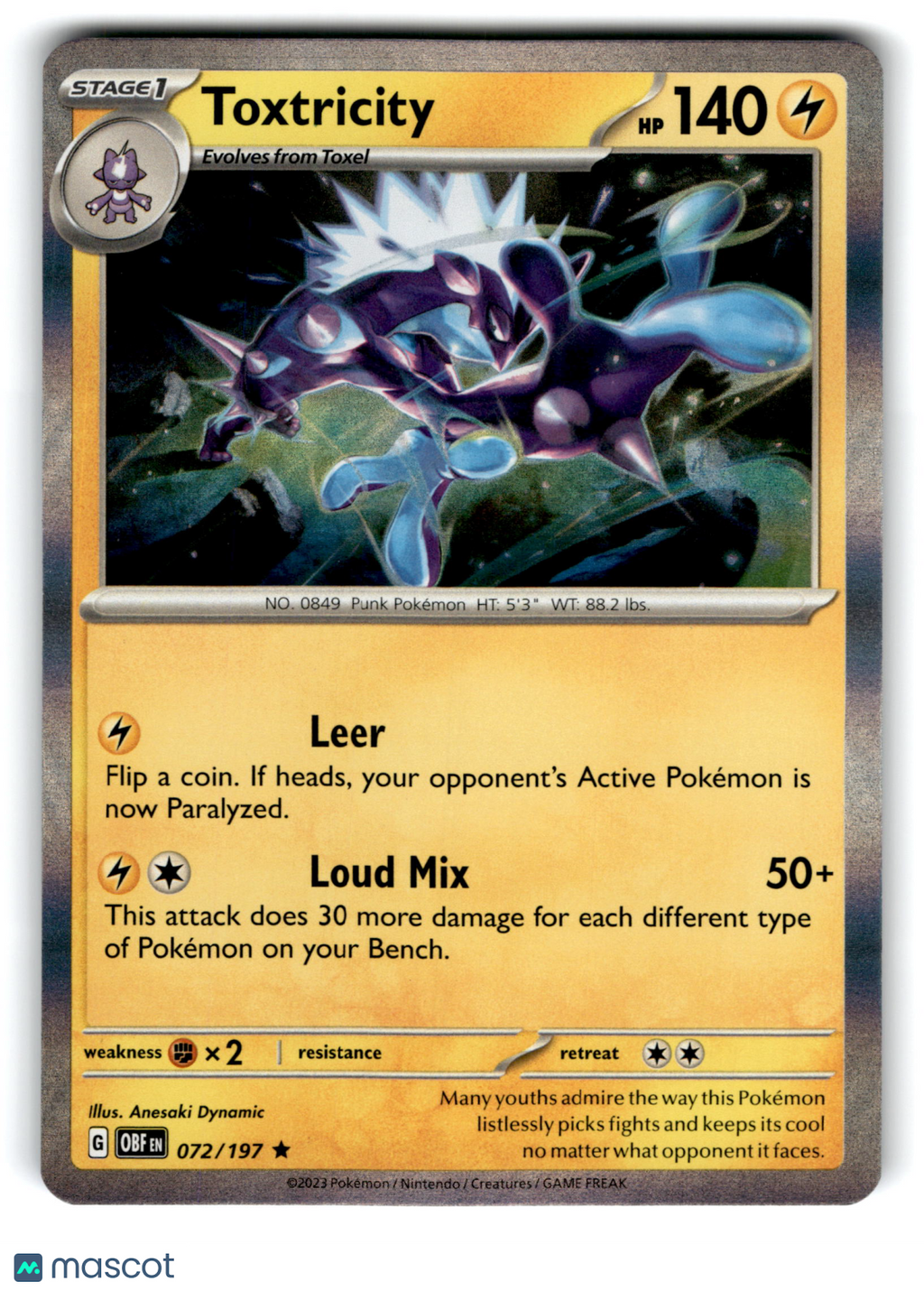 2023 Pokemon Toxtricity #72/197