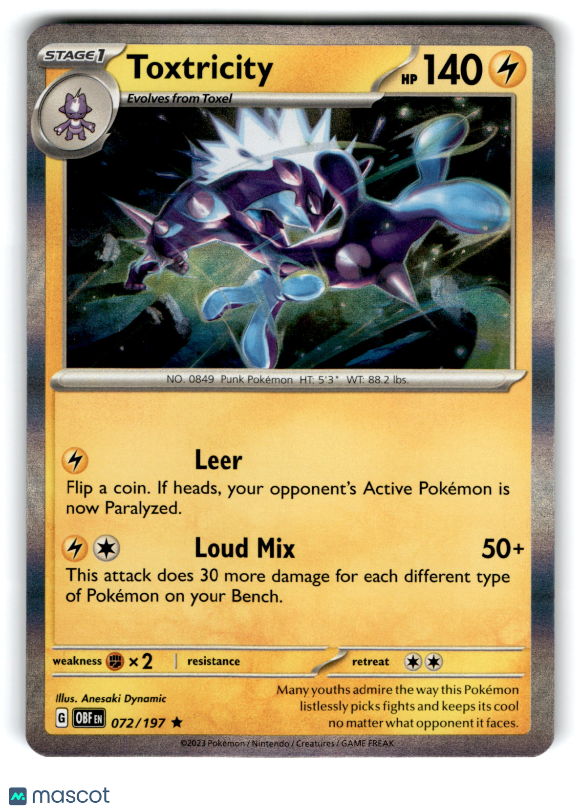 2023 Pokemon Toxtricity #72/197