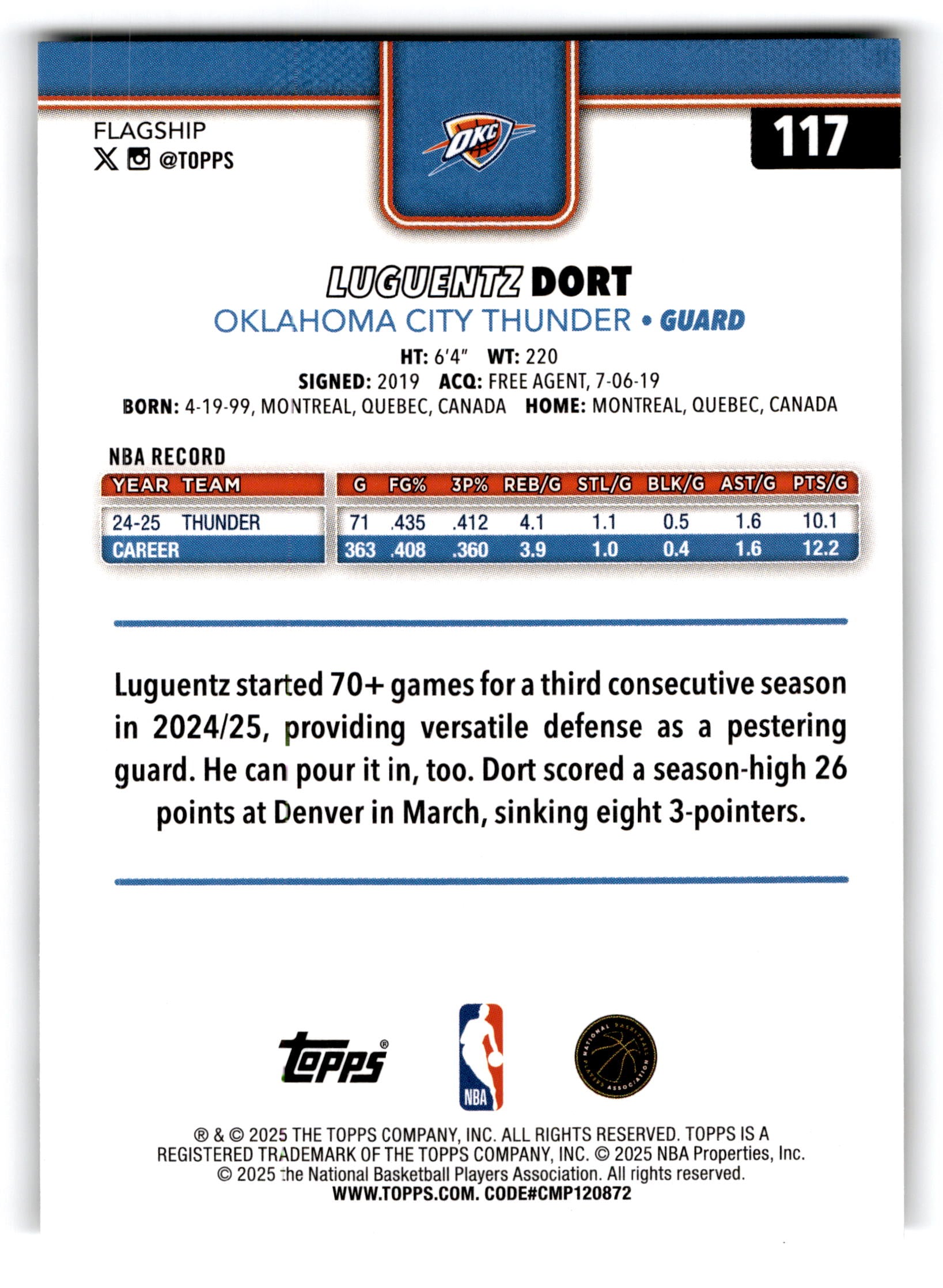 2025 Topps Flagship Luguentz Dort #117