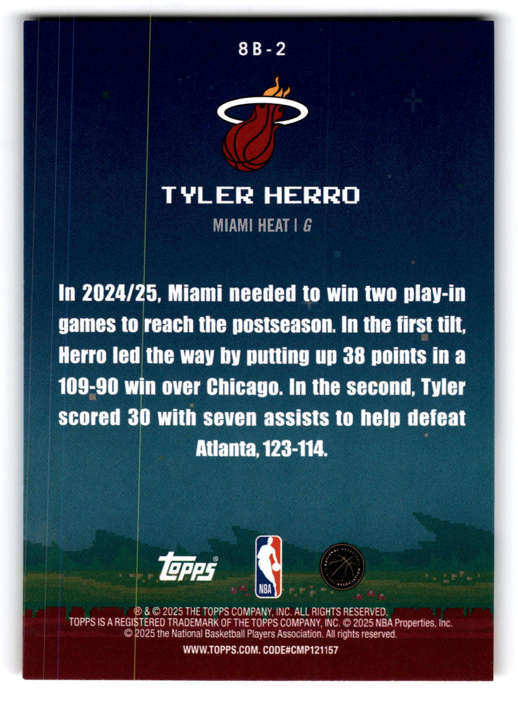 2025 Topps 8-Bit Ballers Tyler Herro #8B-2