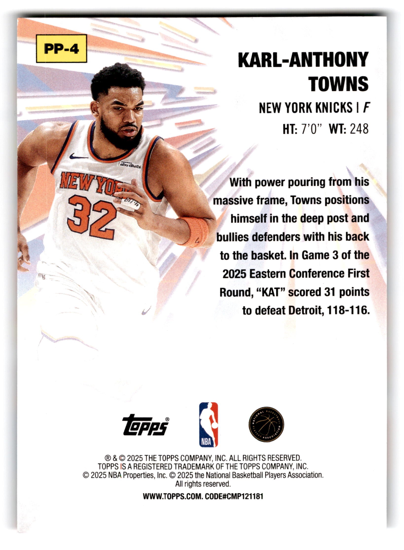 2025 Topps Power Players Karl-Anthony Towns #PP-4