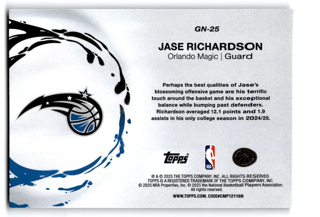 2025 Topps Generation Now Jase Richardson #GN-25 RC