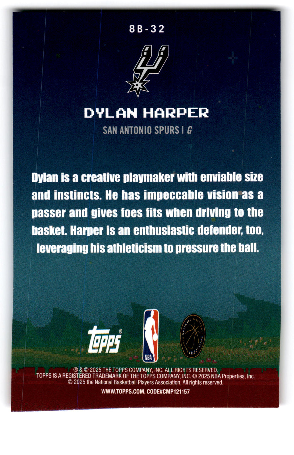 2025 Topps 8-Bit Ballers Dylan Harper #8B-32 RC