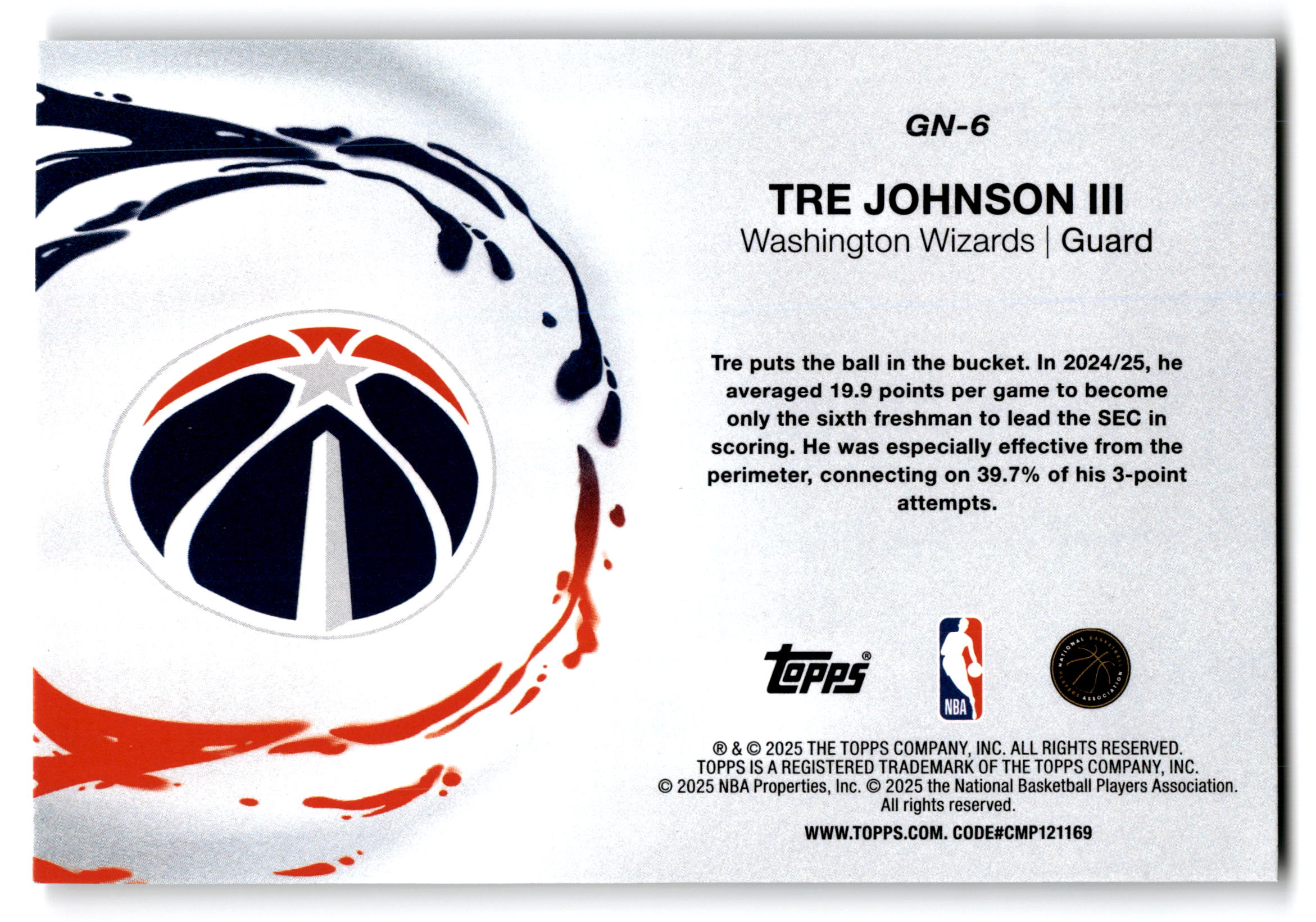 2025 Topps Generation Now Tre Johnson III #GN-6 RC