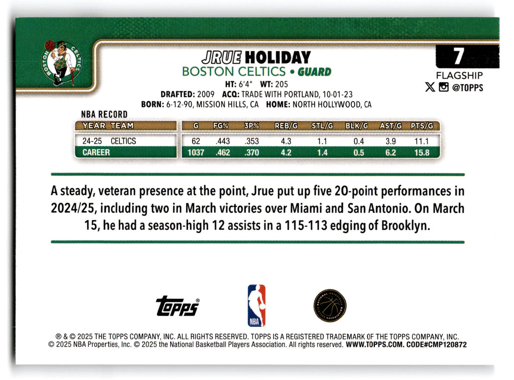 2025 Topps Flagship Jrue Holiday #7
