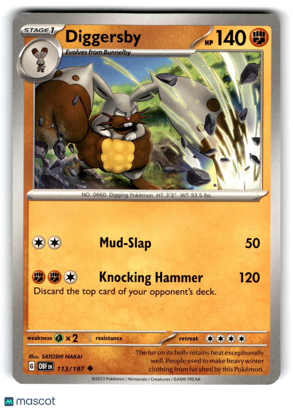 2023 Pokemon Diggersby #113/197