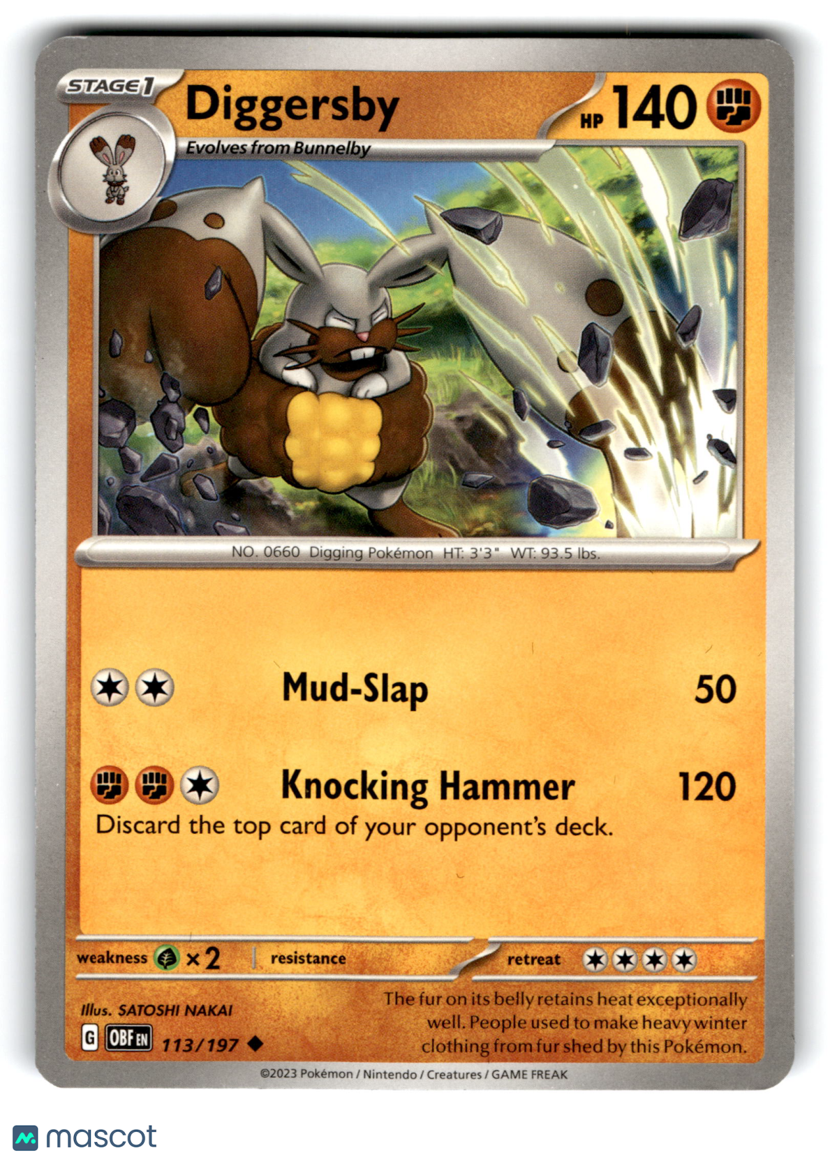 2023 Pokemon Diggersby #113/197