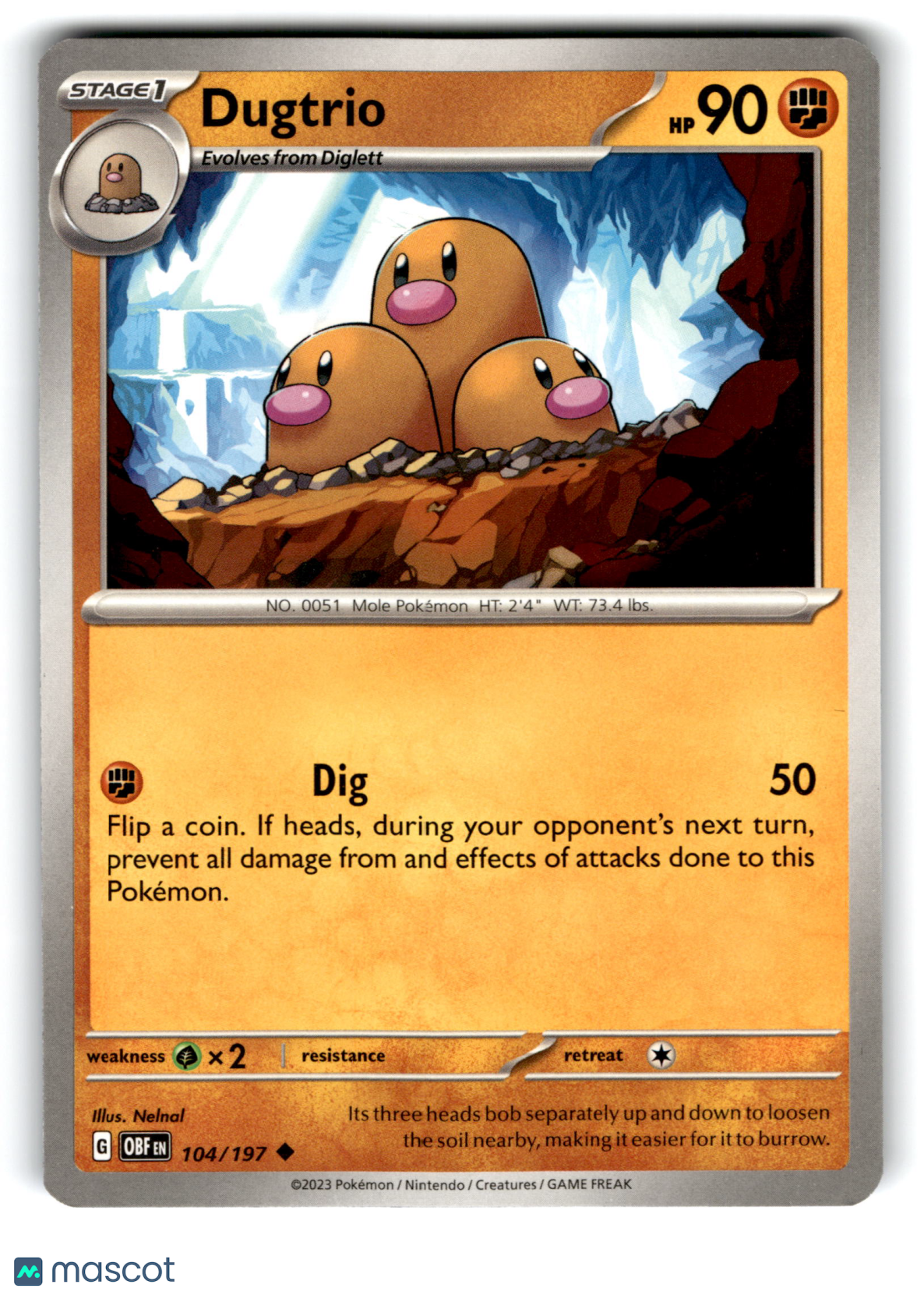 2023 Pokemon Dugtrio #104/197