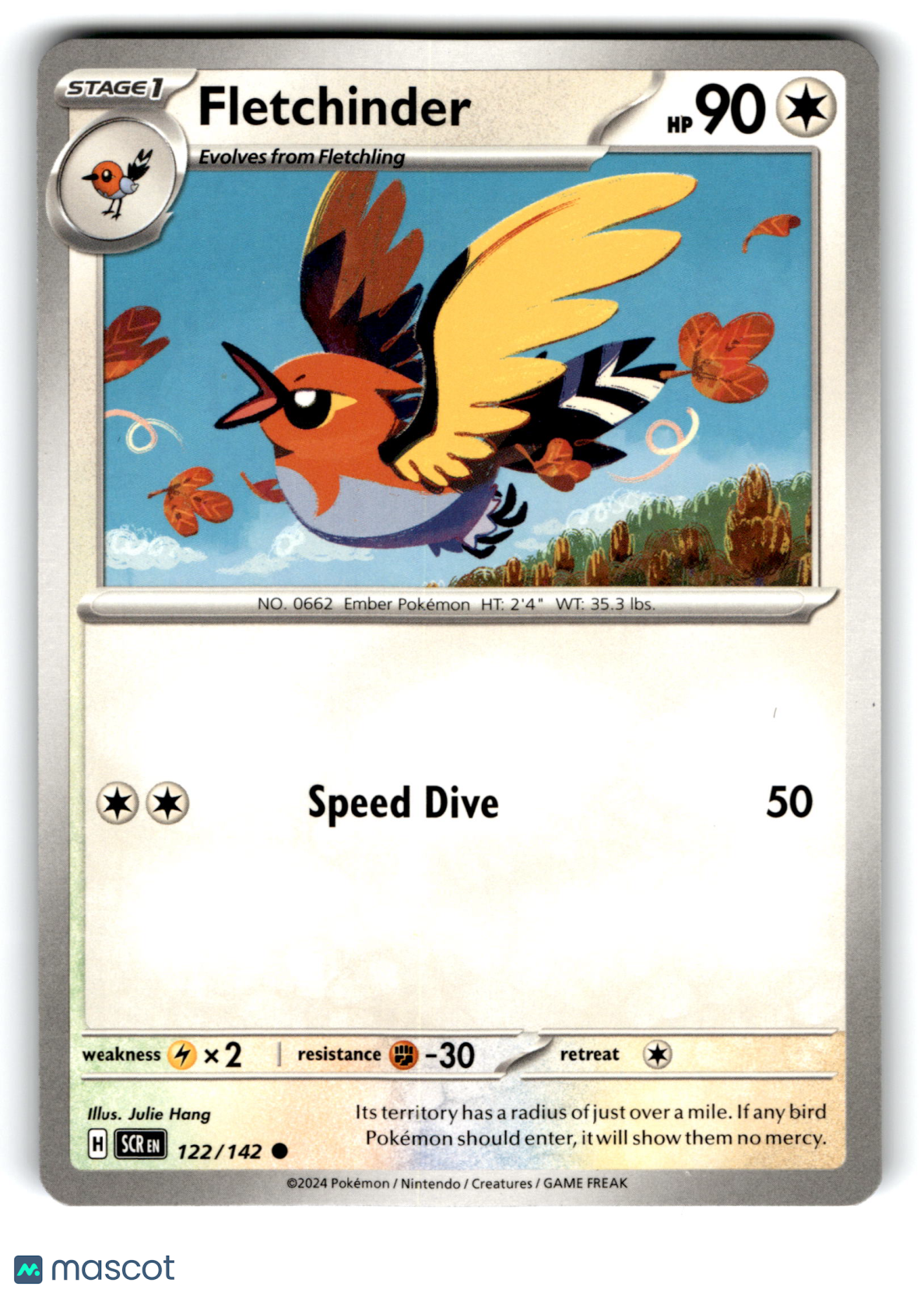 2024 Pokemon Fletchinder #122/142