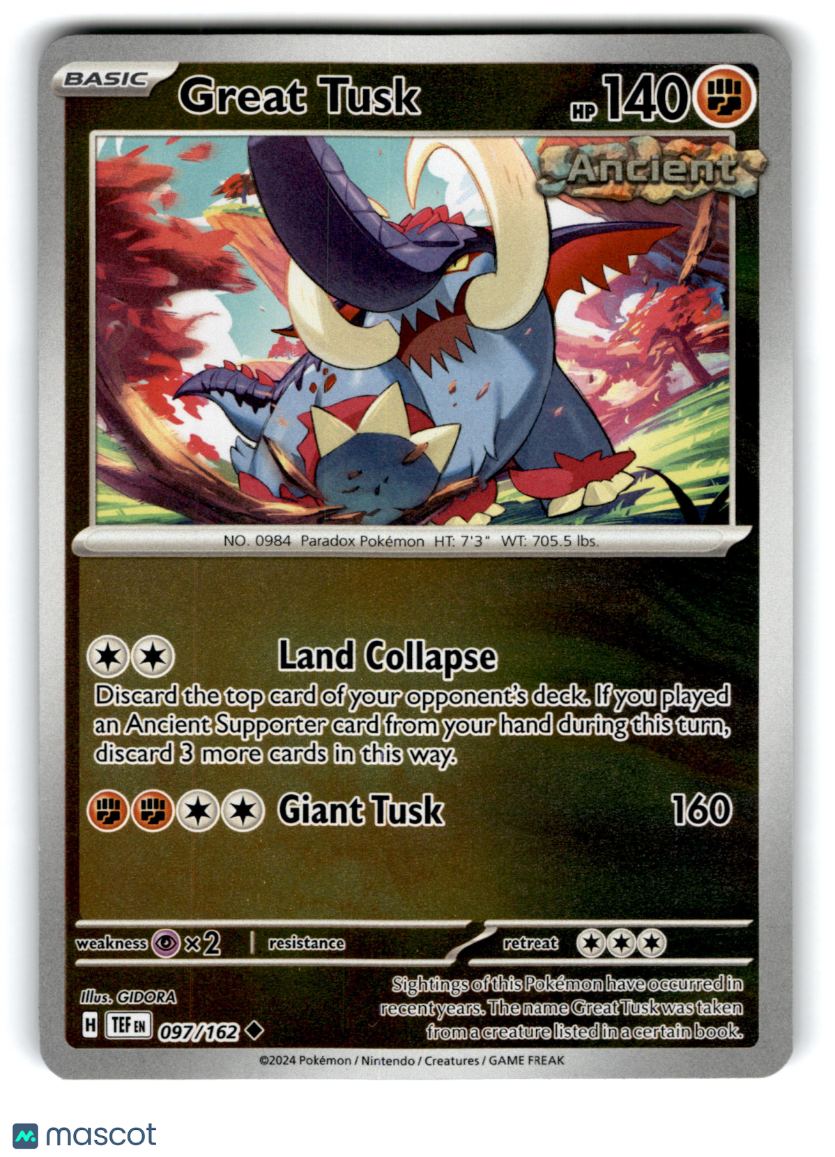 2024 Pokemon Great Tusk #97/162