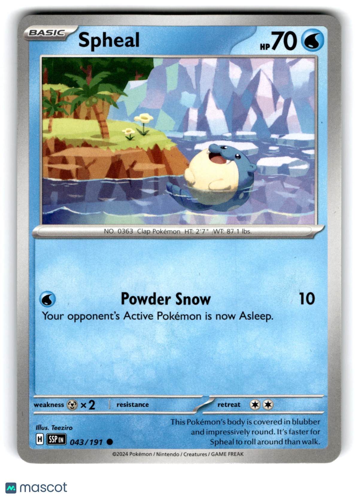 2024 Pokemon Spheal #43/191