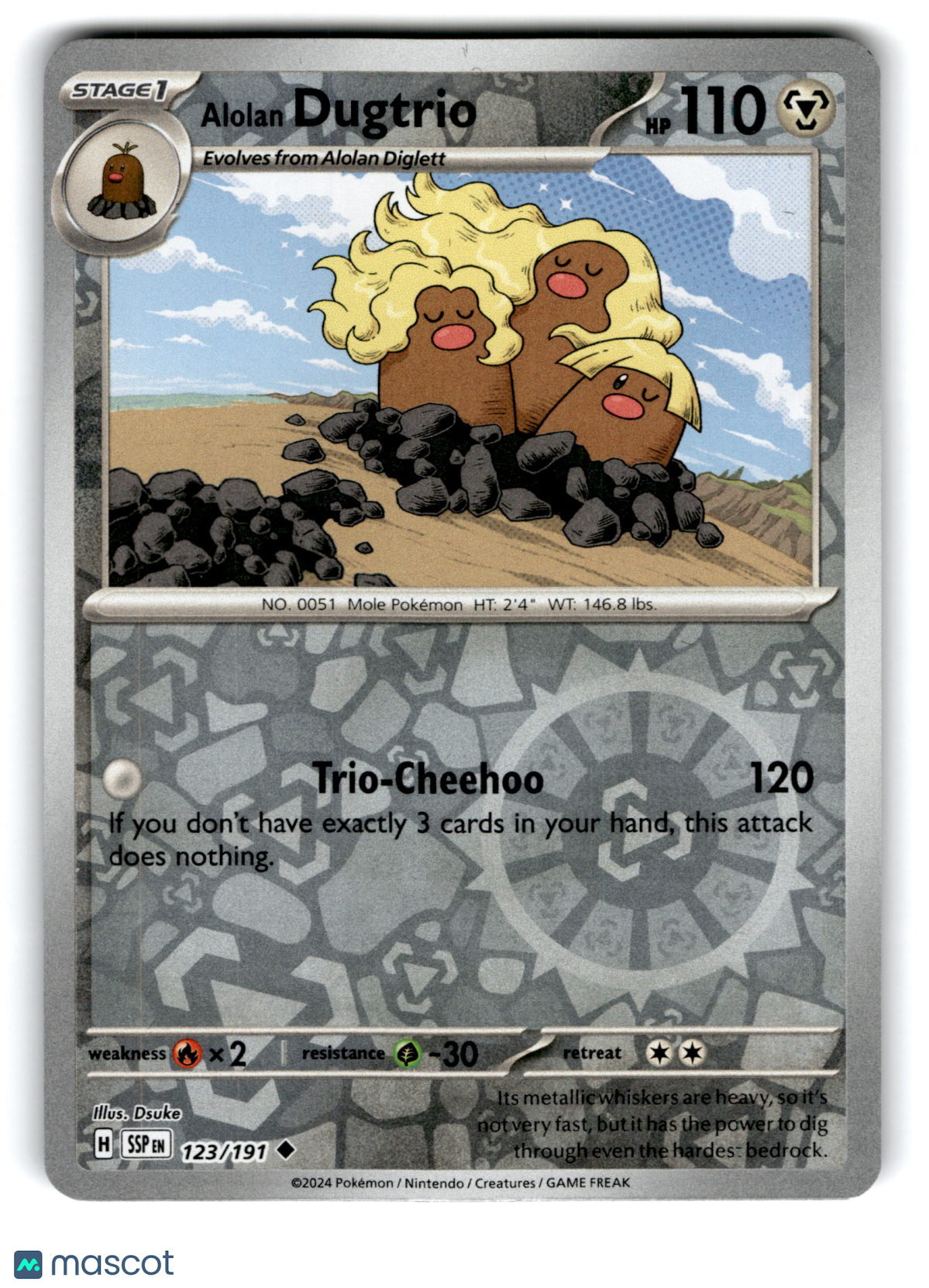 2024 Pokemon Alolan Dugtrio #123/197