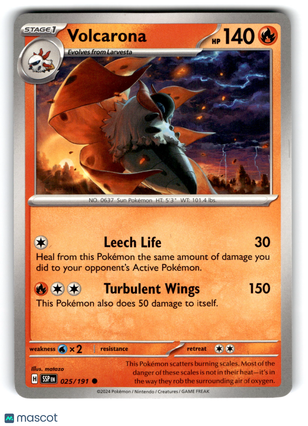 2024 Pokemon Volcarona #25/191
