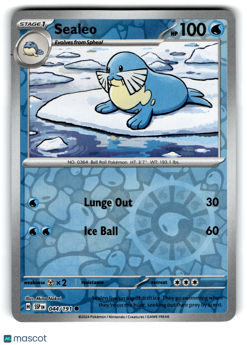 2024 Pokemon Sealeo #44/191