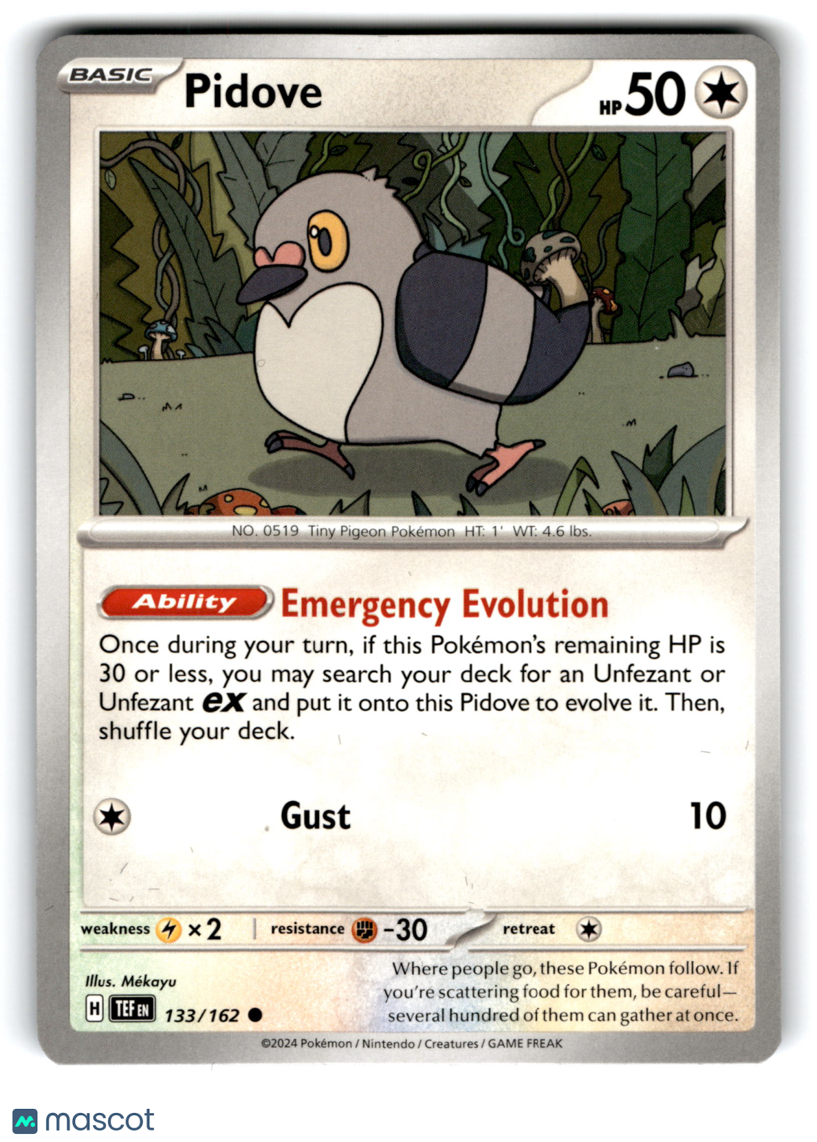 2024 Pokemon Pidove #133/162