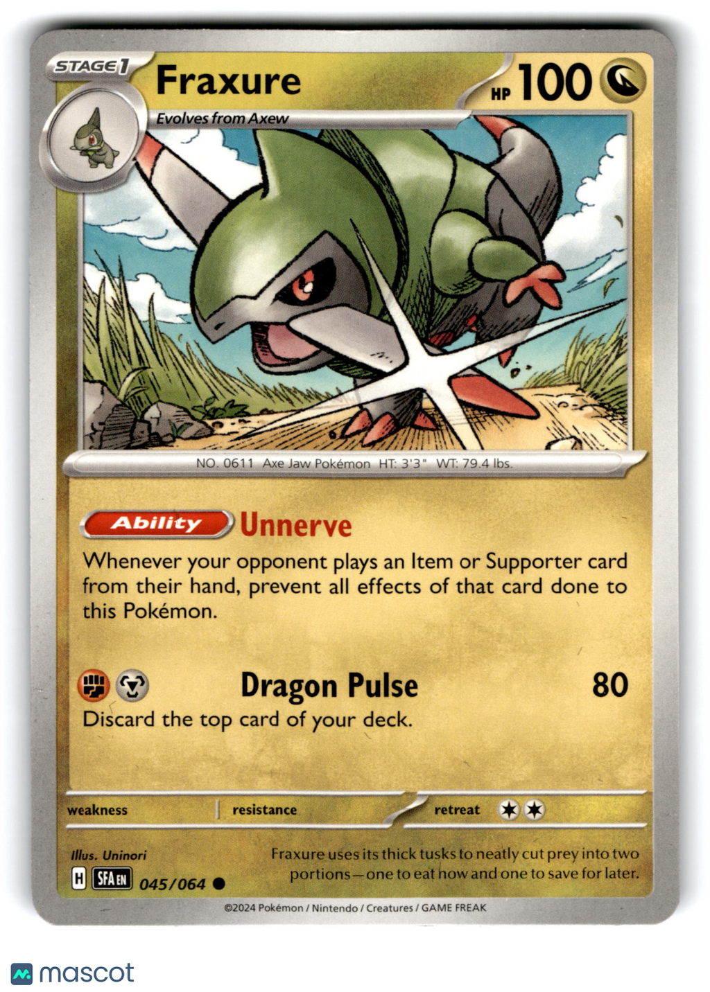 2024 Pokemon Fraxure #45/64