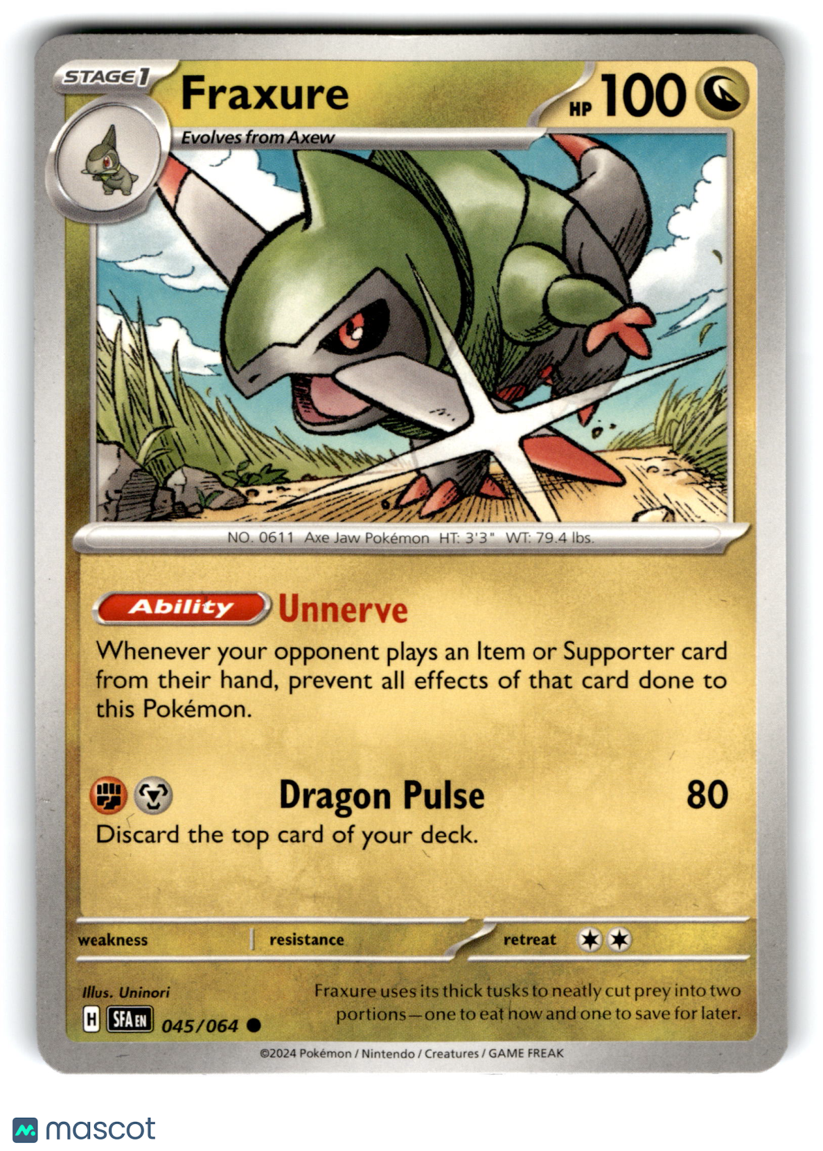 2024 Pokemon Fraxure #45/64