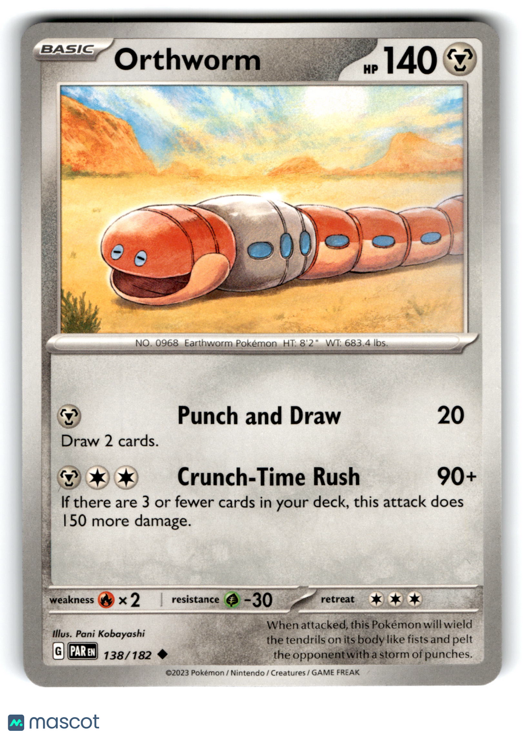 2023 Pokemon Orthworm #138/182