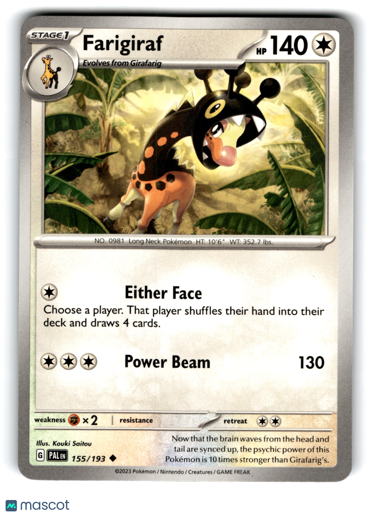 2023 Pokemon Farigiraf #155/193