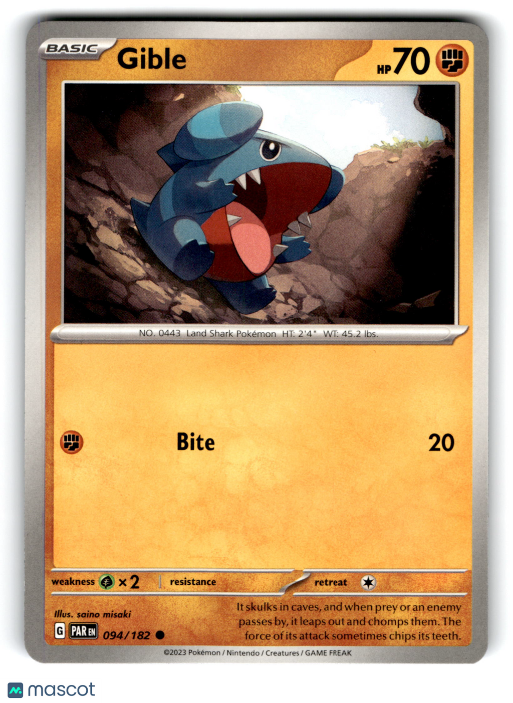 2023 Pokemon Gible #94/182