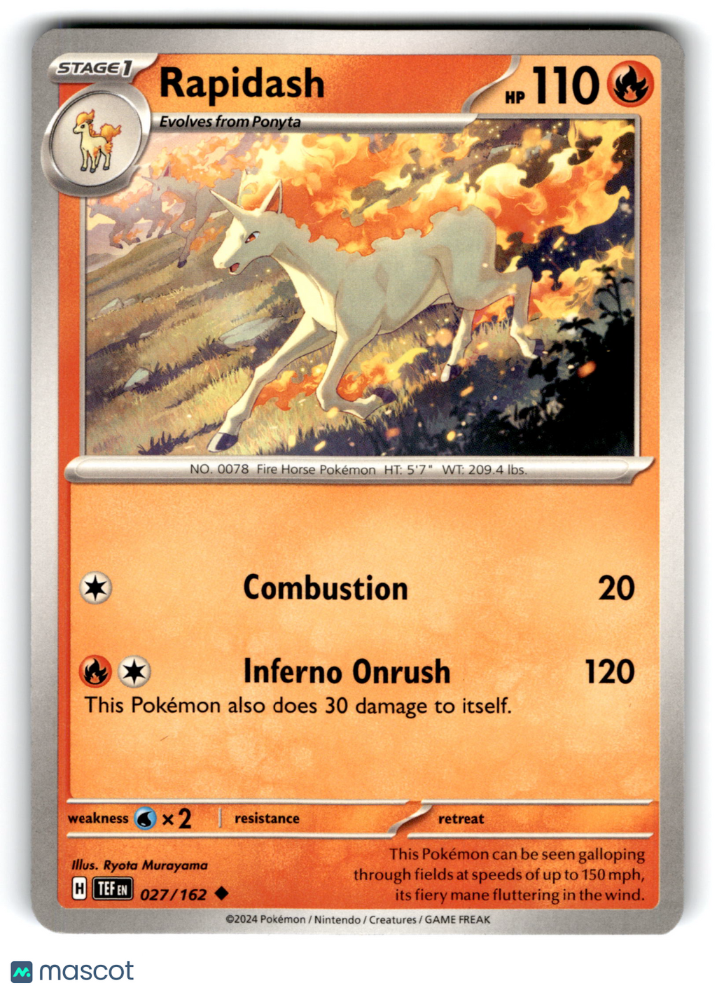 2024 Pokemon Rapidash #27/162