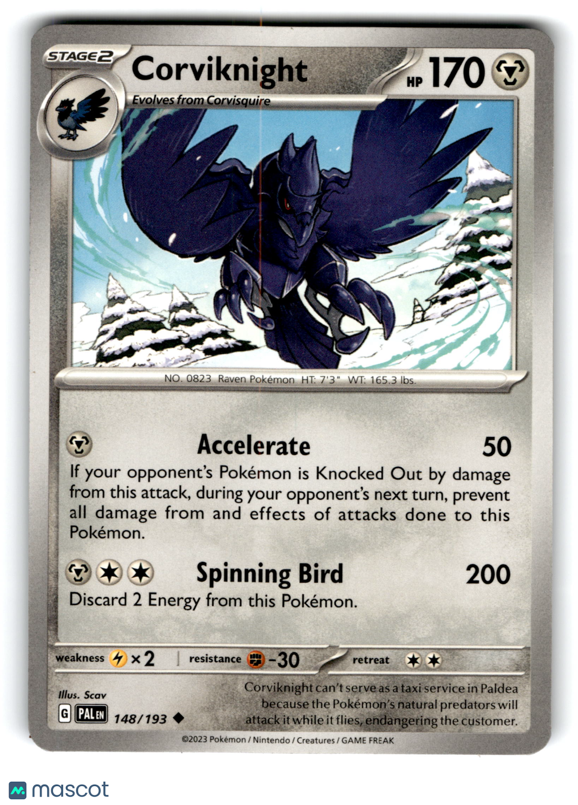 2023 Pokemon Corviknight #148/193