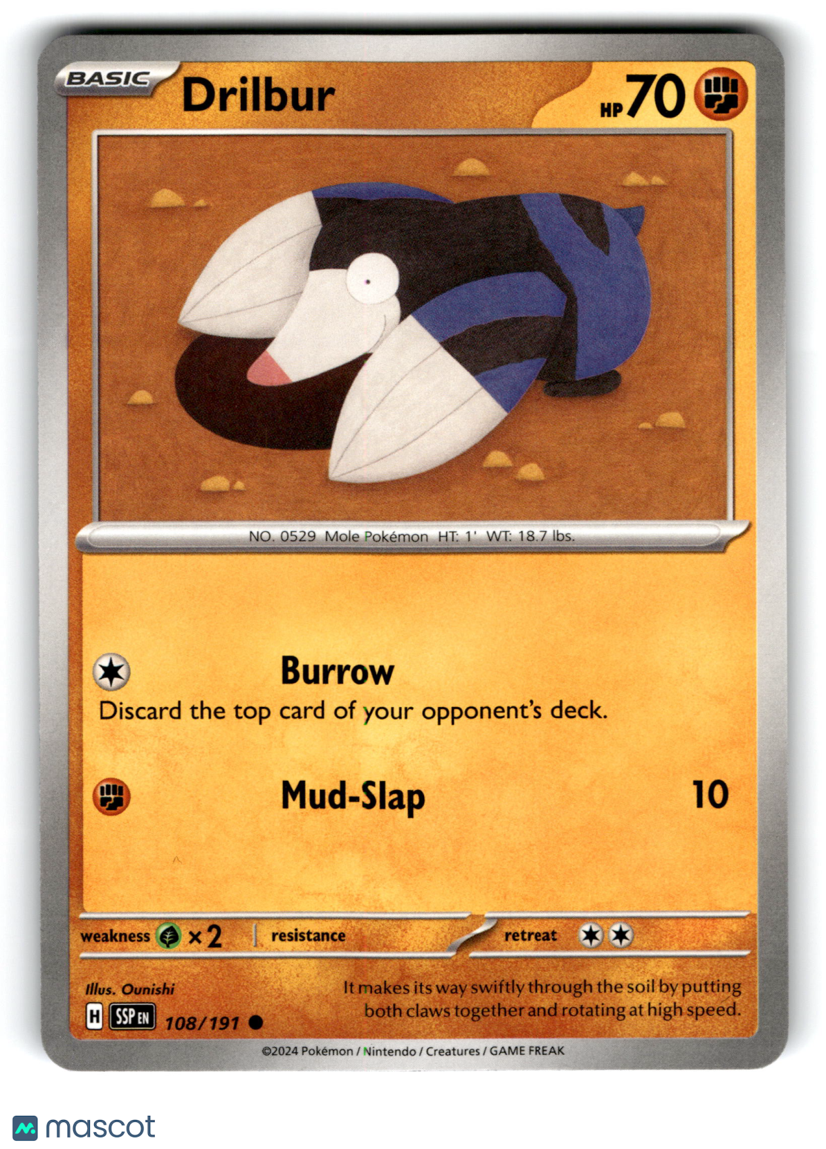 2024 Pokemon Drilbur #108/191